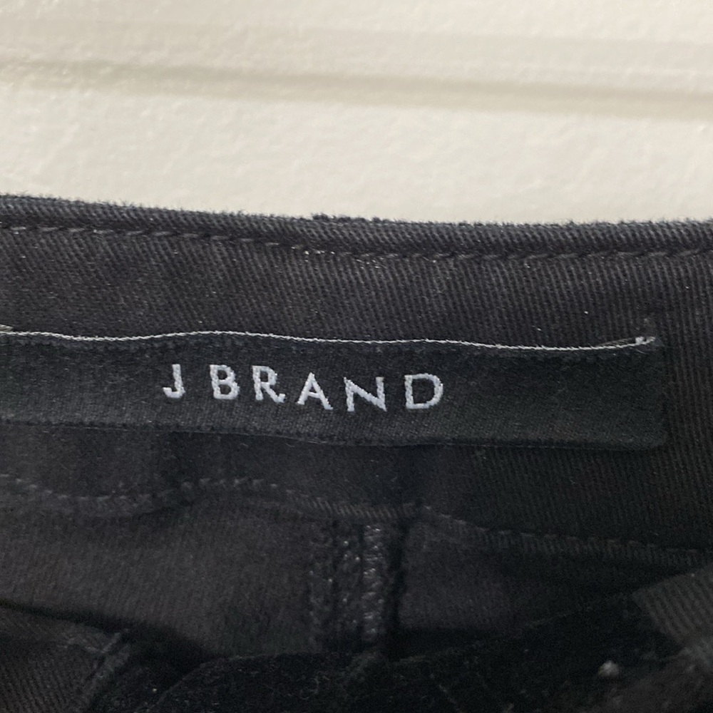 J Brand velvet feel cotton/poly Natasha Sky High Skinny pant, black, size 32. - Picture 3 of 5